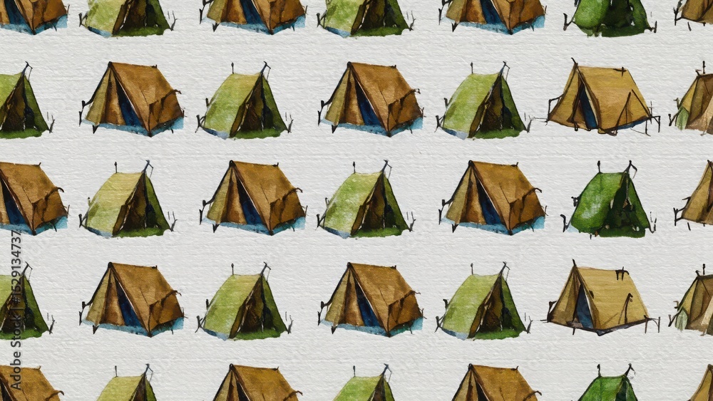 Fototapeta premium seamless watercolor pattern with tents