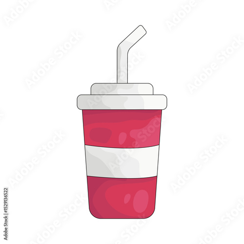 Illustration of Soda Cup with Straw