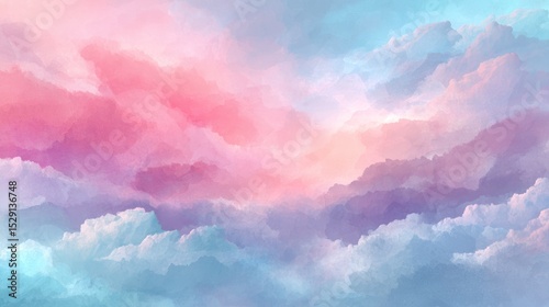Colorful pastel clouds blend together creating a dreamy abstract background.