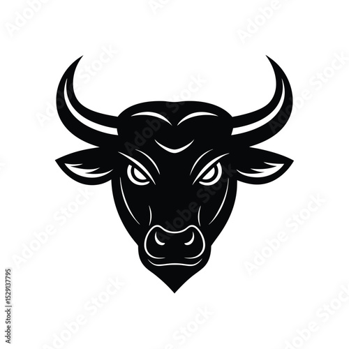 Mighty Bull Head vector silhouette