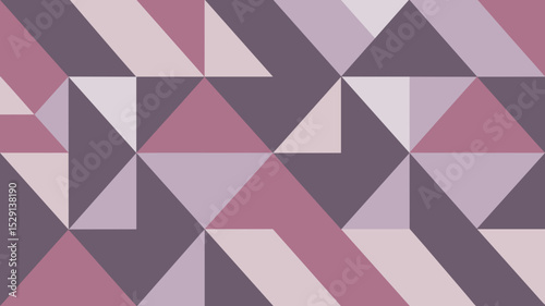 Flat vector geometric background of simple triangles, abstract layout, grayish purple, dusty pink, and pale peach colors.