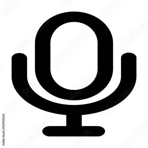 Vector microphone icon in line and minimalist style. Designed for user interfaces, music applications. This SVG icon is fully scalable. A perfect addition to modern digital audio environments.