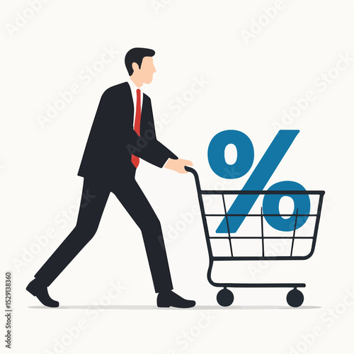 discount shopping manager vector