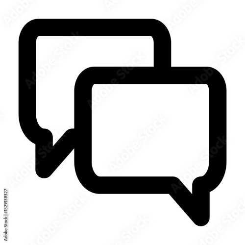 Clean and modern line vector icon of a chat, representing business themes. Perfect for mobile apps, infographics, UI/UX designs. This scalable SVG is ideal for digital or print projects.