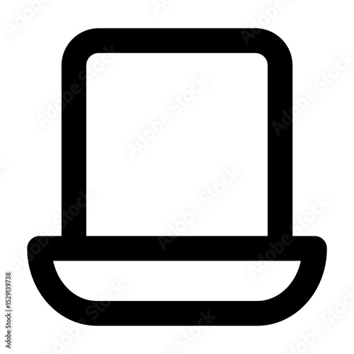 Clean and modern line vector icon of a computer, representing business themes. Perfect for mobile apps, infographics, UI/UX designs. This scalable SVG is ideal for digital or print projects.