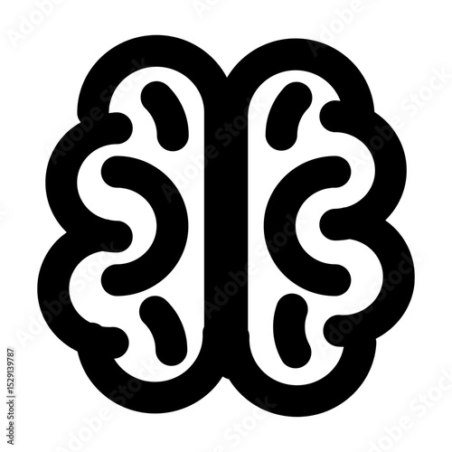Clean and modern line vector icon of a brain, representing business themes. Perfect for mobile apps, infographics, UI/UX designs. This scalable SVG is ideal for digital or print projects.