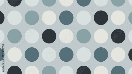 Vector pattern of regular polka dots in black and grey colors