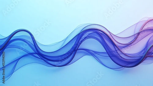 Abstract waves of blue and purple flow across the frame. This background image provides a modern, sleek design element.

