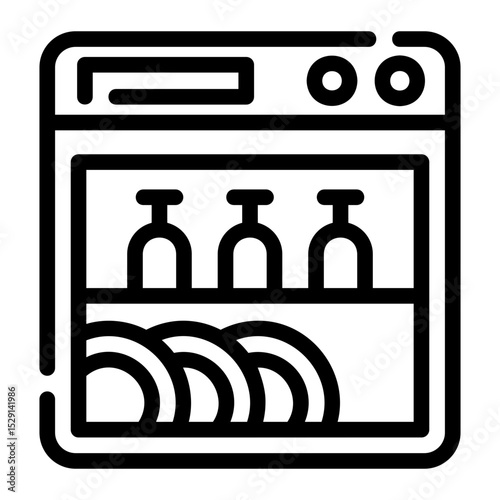 dishwasher Line Icon