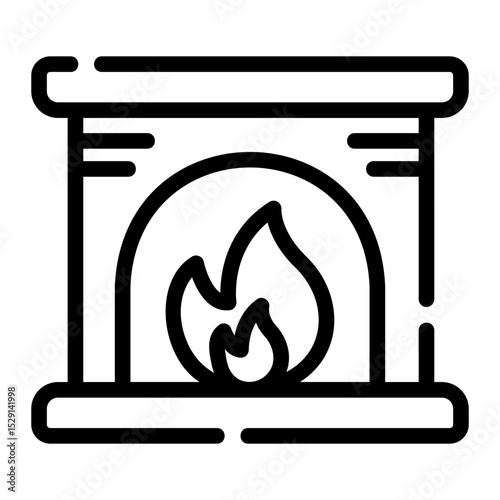 fireplace Line Icon