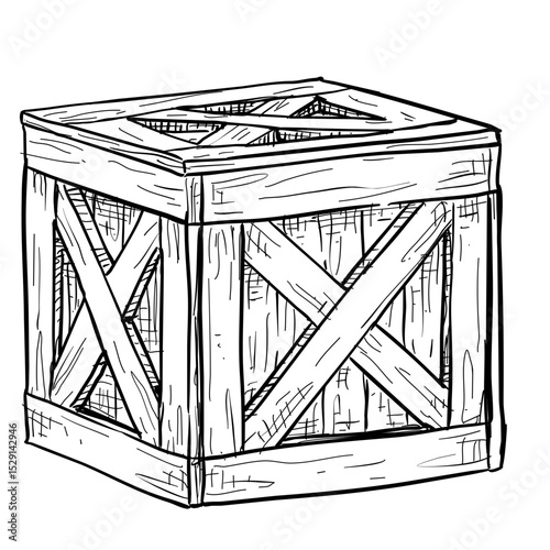 wooden crates handdrawn illustration⁠
