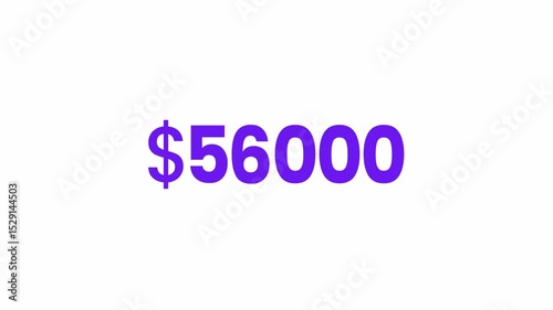USD 56000 Text Animation. Alpha matte with transparent background 4K resolution.