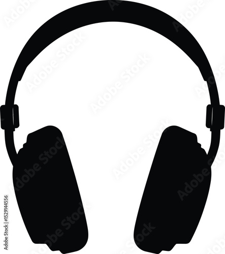 Over ear headphones silhouette icon