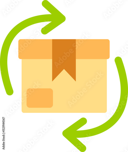 Return Shipment or Returning parcel icon illustration.