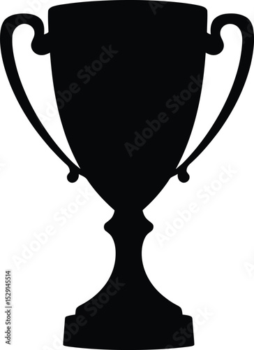Classic black silhouette trophy cup award winner illustration