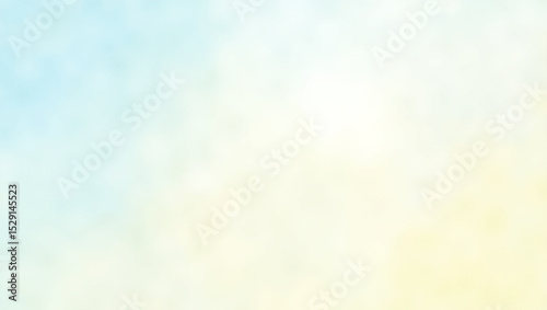 Abstract background. The image shows a soft, blended gradient of yellow, white, and light blue, creating a gentle, hazy effect.

