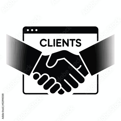Online client acquisition handshake icon
