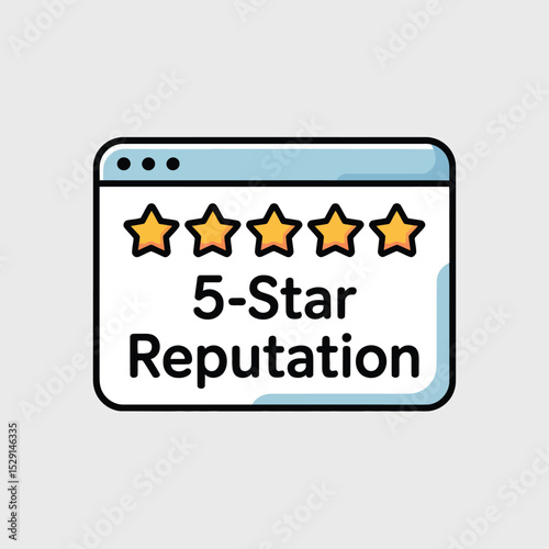 Five star rating webpage illustration