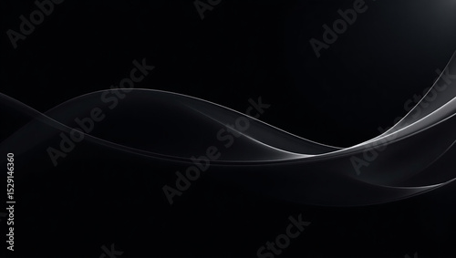 Abstract background features a sleek, flowing white wave against a dark backdrop. This image can be used for various visual elements or as a UI component.

