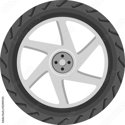 Motorbike Wheel Illustration