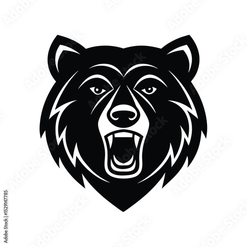 Stoic Bear Head vector silhouette
