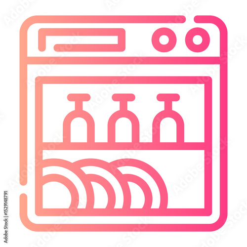 dishwasher Line Gradient Icon