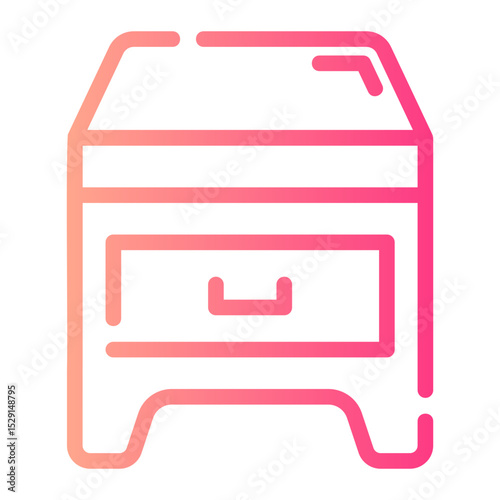 filing cabinet Line Gradient Icon