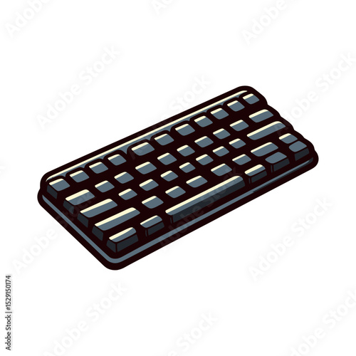 black mechanical computer keyboard vector illustration isolated
