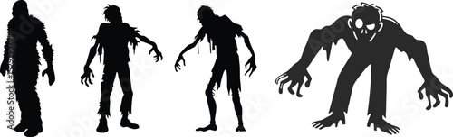 black zombie silhouettes.