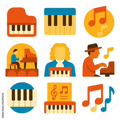 Piano instruments icon vector design illustration