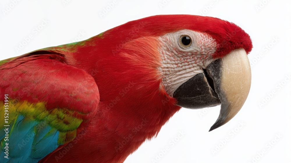 Fototapeta premium Parrot with bright feathers on white background
