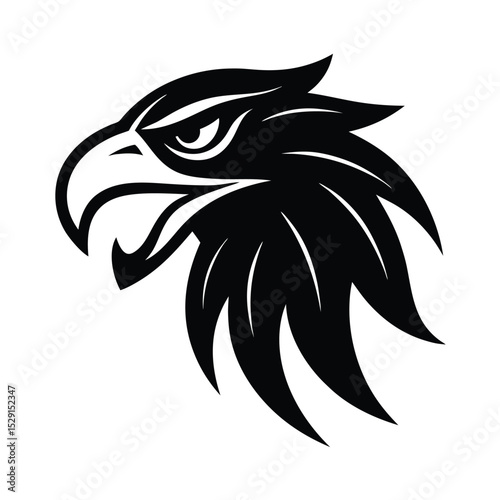 Fearless Eagle Head vector silhouette