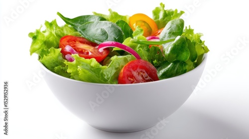 Healthy salad bowl isolated on white background