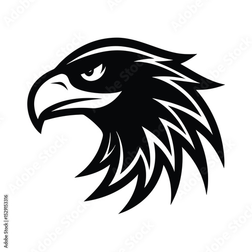 Fearless Eagle Head vector silhouette
