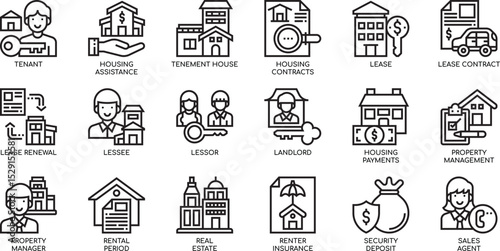 Real Estate Icons Comprehensive Guide to Housing, Leases, and Property Management