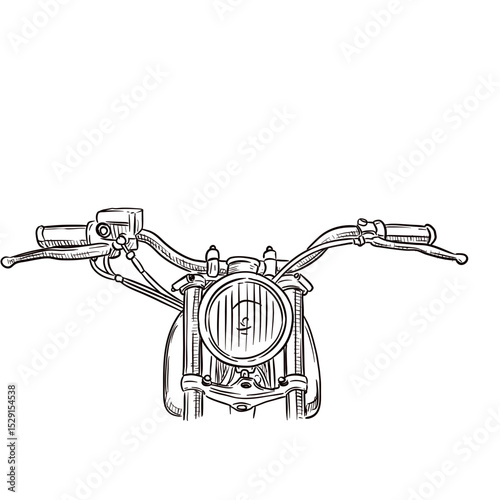 motorcycle handlebars handdrawn illustration⁠
