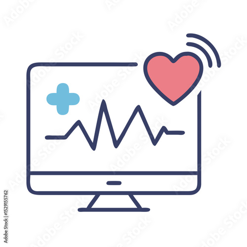 Healthy Lifestyle Vector Icon Set Fitness, nutrition, exercise, wellness, sleep, yoga, meditation, heart rate, gym, hiking, cycling, sports, health monitoring icons