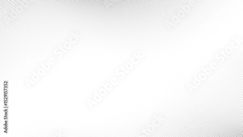 Wavy dotted gradient halftone background with abstract pattern, minimal white texture, modern and calm design