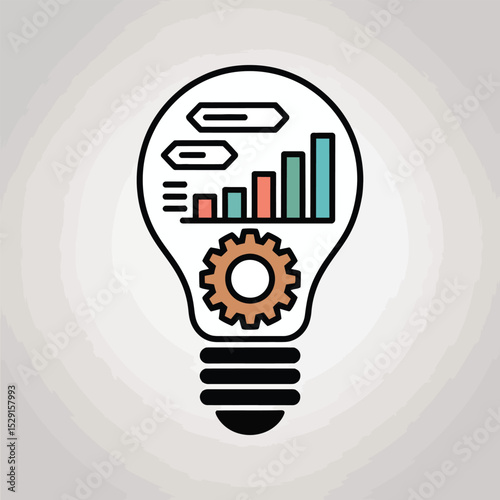 Innovative business solutions idea lightbulb graphic