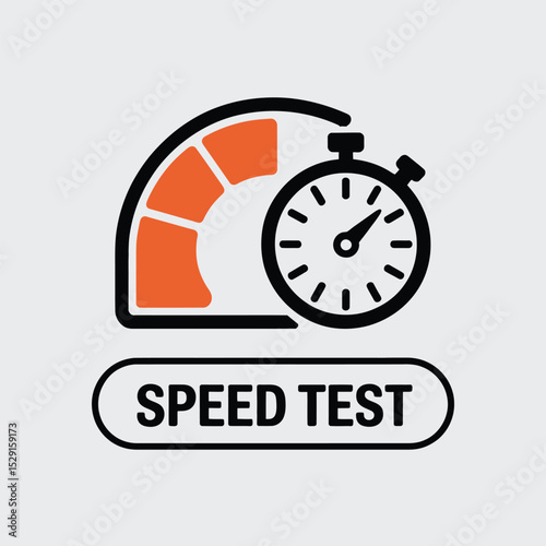 Speed test icon stopwatch and speedometer graphic