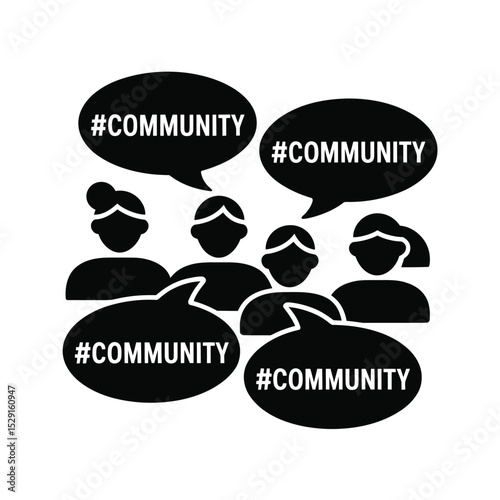Community group social media communication icon