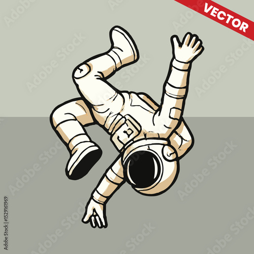 Astronaut salto pose vector style