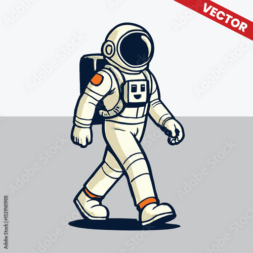 Astronaut walking vector style