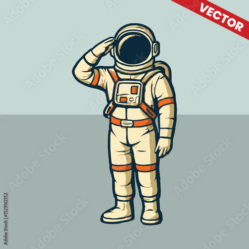 Astronaut respectful pose vector style