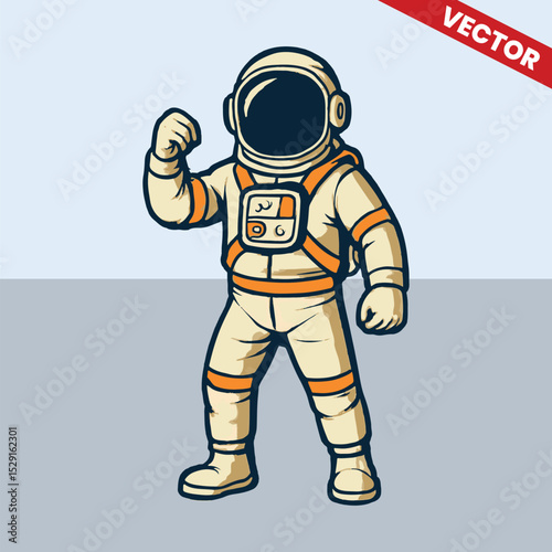 Astronaut optimism pose gesture vector style
