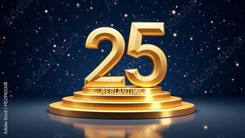 A celebratory image with gold text 