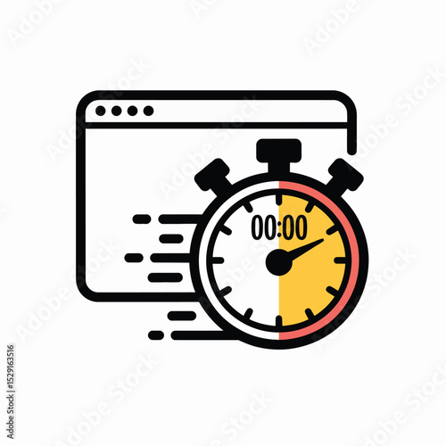 Website speed test icon stopwatch fast loading