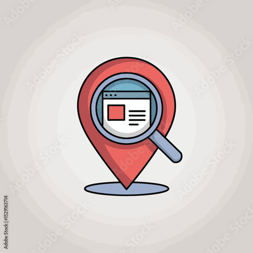 Location based website search magnifying glass icon