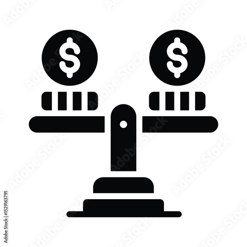 A glyph style icon showing financial stability