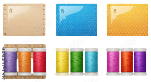 Colorful sewing supplies illustration